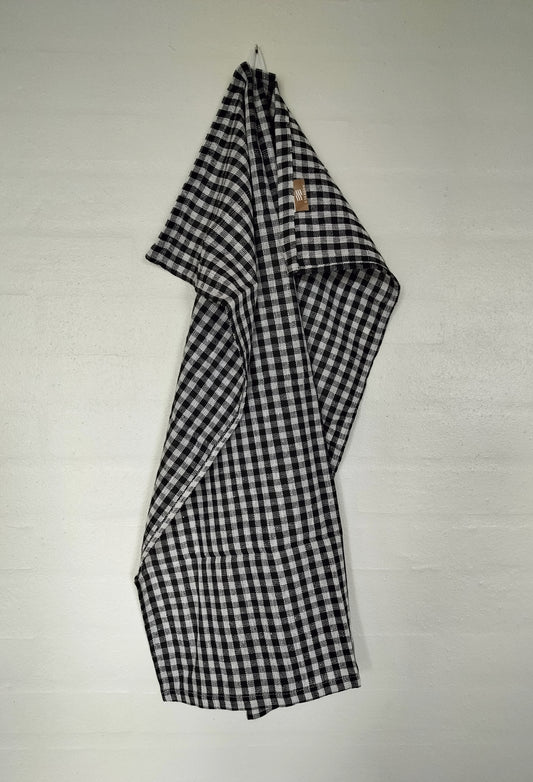 BySkagen - Viskestykke Gingham ternet i sort/hvid 50 x 70 cm