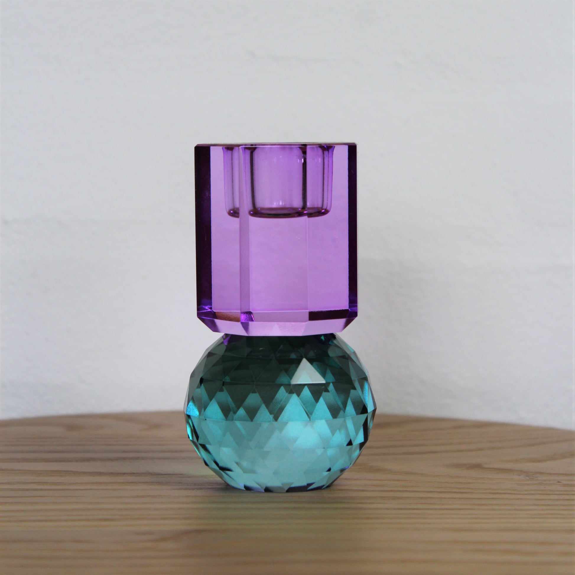 C'est Bon - Krystal lysestage Violet-Petrol 10,5x6x6 cm